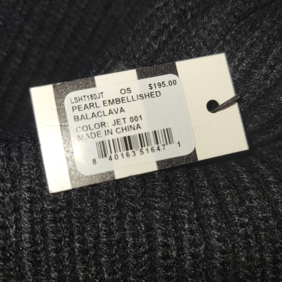 Lele sadoughi jet pearl embellished balaclava nwt $ 195 black
